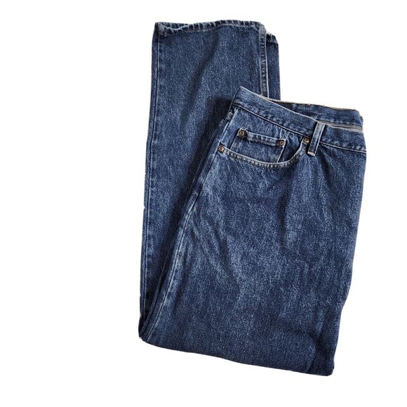 Wrangler Mens Jeans Sz 40X29 5 Star Premium Denim Regular Fit Straight Dark Wash - Picture 4 of 9